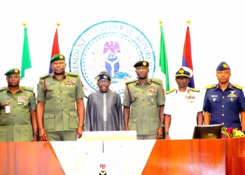 TINUBU TO SERVICE CHIEFS: NO MORE EXCUSES, IT’S TIME TO DEFEAT TERRORISTS AND BANDITS
