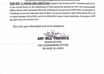 Police Order All Officers Attached to VIPs to Return to Base Immediately